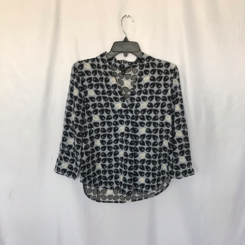 Ann Taylor leaf print pullover blouse Sz SP